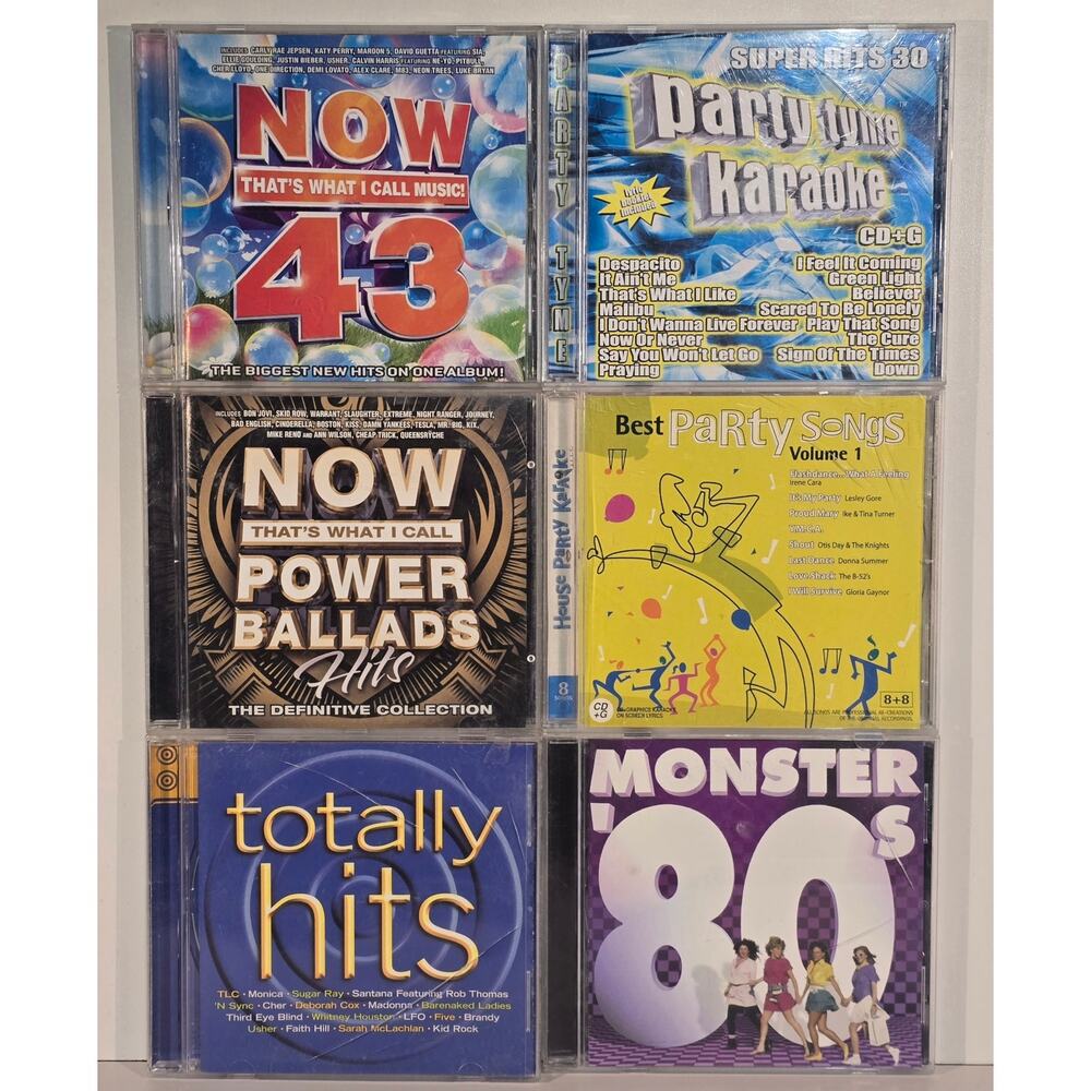 NOW 43 Totally Hits Monster 80s Power Ballads Party Karaoke CD Lot of 6